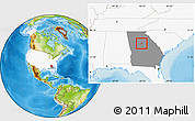 Physical Location Map of ZIP code 30055, highlighted country, highlighted state