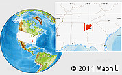 Physical Location Map of ZIP codes starting with 301, highlighted country