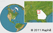 Satellite Location Map of ZIP code 30101, highlighted state