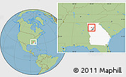 Savanna Style Location Map of ZIP code 30101, highlighted county, highlighted state