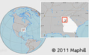 Gray Location Map of ZIP code 30102, highlighted county, highlighted state, hill shading