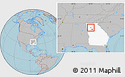 Gray Location Map of ZIP code 30102, highlighted state, hill shading