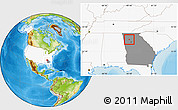 Physical Location Map of ZIP code 30102, highlighted country, highlighted state