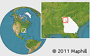 Satellite Location Map of ZIP code 30102, highlighted state