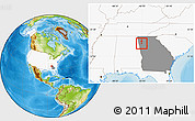 Physical Location Map of ZIP code 30104, highlighted country, highlighted state