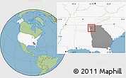 Savanna Style Location Map of ZIP code 30105, highlighted country, highlighted state