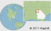 Savanna Style Location Map of ZIP code 30105, highlighted county, highlighted state