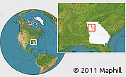 Satellite Location Map of ZIP code 30106, highlighted state