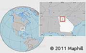 Gray Location Map of ZIP code 30107, highlighted state, hill shading