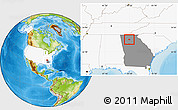 Physical Location Map of ZIP code 30107, highlighted country, highlighted state
