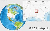 Physical Location Map of ZIP code 30108, highlighted country, highlighted county