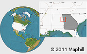 Satellite Location Map of ZIP code 30108, highlighted country, highlighted state