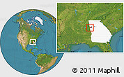 Satellite Location Map of ZIP code 30108, highlighted county, highlighted state