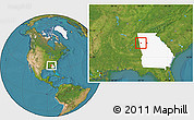 Satellite Location Map of ZIP code 30110, highlighted state