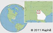 Savanna Style Location Map of ZIP code 30114, highlighted county, highlighted state