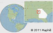 Savanna Style Location Map of ZIP code 30118, highlighted county, highlighted state, hill shading