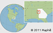 Savanna Style Location Map of ZIP code 30118, highlighted county, highlighted state