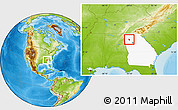 Physical Location Map of ZIP code 30120, highlighted state