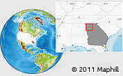 Physical Location Map of ZIP code 30121, highlighted country, highlighted state