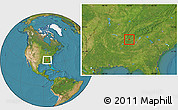 Satellite Location Map of ZIP code 30124