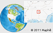 Physical Location Map of ZIP code 30125, highlighted country, highlighted county