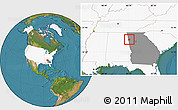 Satellite Location Map of ZIP code 30125, highlighted country, highlighted state