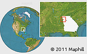 Satellite Location Map of ZIP code 30125, highlighted state