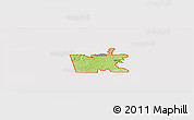 Physical Panoramic Map of ZIP code 30125, cropped outside