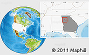 Physical Location Map of ZIP code 30127, highlighted country, highlighted state