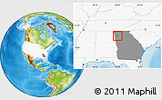Physical Location Map of ZIP code 30145, highlighted country, highlighted state