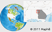 Physical Location Map of ZIP code 30147, highlighted country, highlighted state