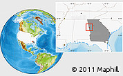 Physical Location Map of ZIP code 30170, highlighted country, highlighted state