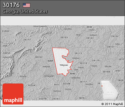 Gray 3D Map of ZIP Code 30176