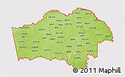 Physical 3D Map of ZIP codes starting with 302, cropped outside