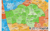 Political Shades 3D Map of ZIP codes starting with 302