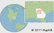 Savanna Style Location Map of ZIP code 30252, highlighted county, highlighted state