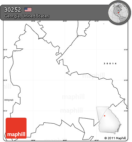 Blank Simple Map of ZIP Code 30252