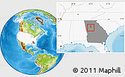 Physical Location Map of ZIP code 30260, highlighted country, highlighted state