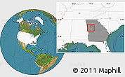 Satellite Location Map of ZIP code 30269, highlighted country, highlighted state