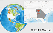 Physical Location Map of ZIP code 30274, highlighted country, highlighted state