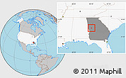 Gray Location Map of ZIP code 30293, highlighted country, highlighted state