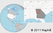 Gray Location Map of ZIP code 30294, highlighted country, highlighted state
