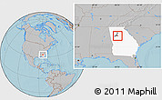 Gray Location Map of ZIP code 30294, highlighted county, highlighted state, hill shading