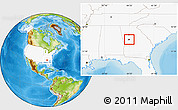 Physical Location Map of ZIP code 30295, highlighted country, highlighted county