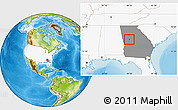 Physical Location Map of ZIP code 30295, highlighted country, highlighted state