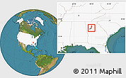 Satellite Location Map of ZIP code 30307, highlighted country, highlighted county
