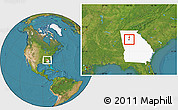 Satellite Location Map of ZIP code 30307, highlighted state