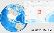 Shaded Relief Location Map of ZIP code 30307, highlighted country, highlighted county