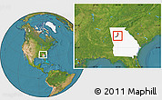 Satellite Location Map of ZIP code 30312, highlighted county, highlighted state