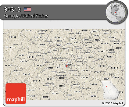 Classic Style 3D Map of ZIP Code 30313